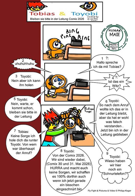 Tobias & Toyobi eingeschnürrt comic