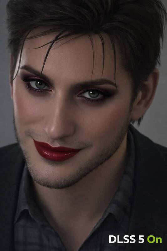 Nahaufnahme eines Mannes mit Makeup