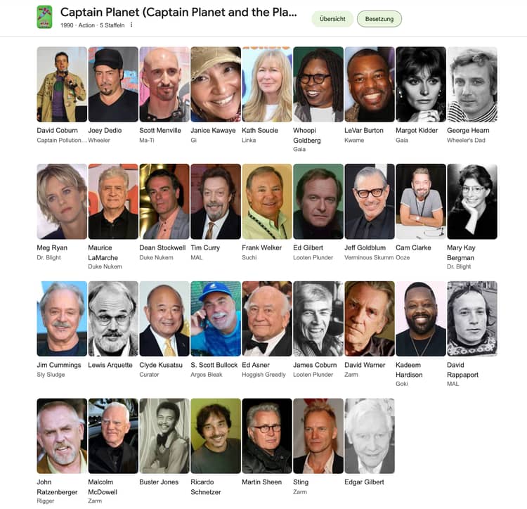 captain planet og cast